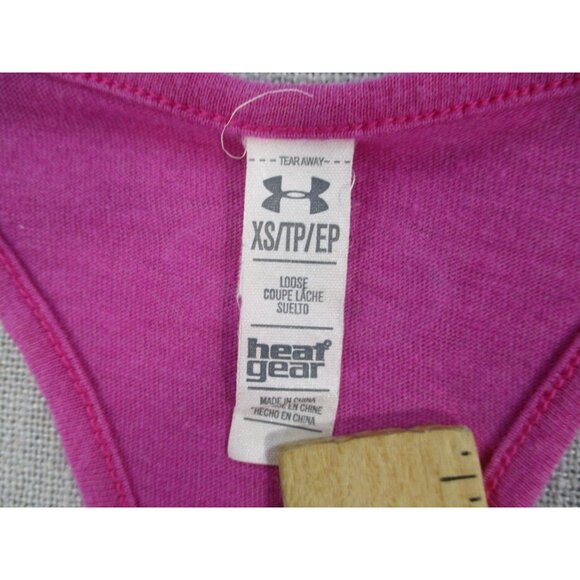 Under Armour Womens XS HeatGear Loose Racerback Tank Top Pink - Picture 3 of 8